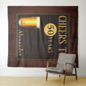 Mens Cheers op 50 Jaar Fab Verjaardag Tapijt Wandkleed (In Situ (horizontaal))