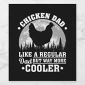 Mens Chicken Dad Like A Regular Dad Funny Chicken Wijn Etiket (Enkel label)
