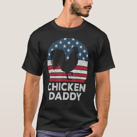 Mens Chicken Daddy Chicken Dad Farmer 4th Of July  T-shirt (Voorkant)