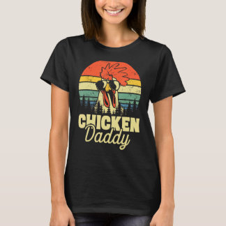 Mens Chicken Daddy Dad  Retro Vintage Chicken Fath T-shirt