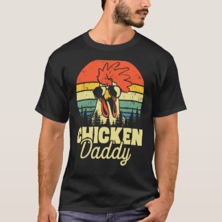 Mens Chicken Daddy Dad  Retro Vintage Chicken Fath T-shirt