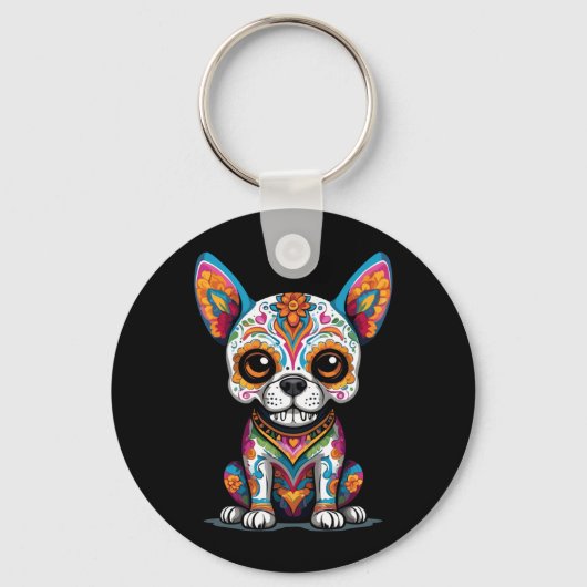 Mens Chihuahua Dag Van De Overheidsinstantie Sleutelhanger (Voorkant)
