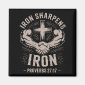 Men's Christian Workout Iron Sharpens Iron Proverb Magneet (Voorkant)