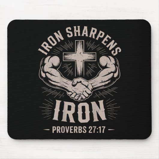 Men's Christian Workout Iron Sharpens Iron Proverb Muismat (Voorkant)