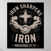 Men's Christian Workout Iron Sharpens Iron Proverb Poster (Voorkant)