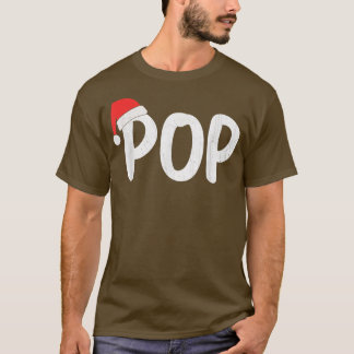 Mens Christmas Santa Hat Matching Family Pop Xmas  T-shirt