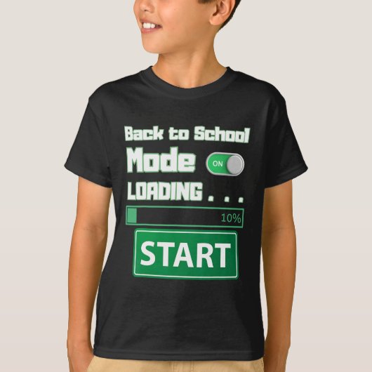 Mens Ck To School Mode Loading – Gamer Style Humor T-shirt (Voorkant)