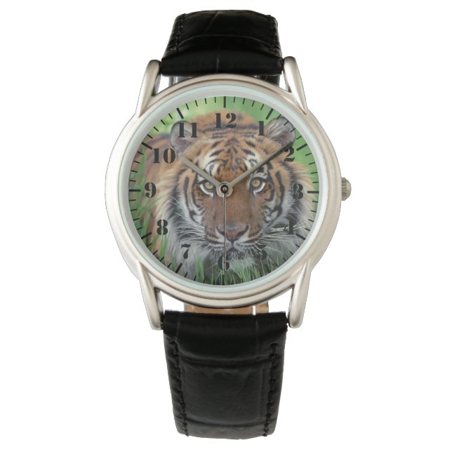 Mens Classic Watch/Wildlife Tiger Horloge (Voorkant)