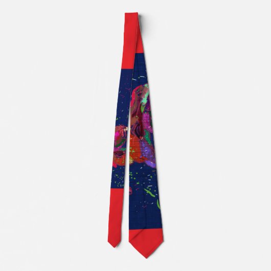 Men's Colorful Floral Art Tie Stropdas (Achterkant)