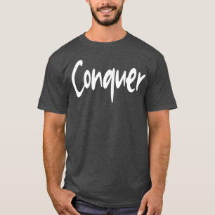 Mens CONQUER Gym Fitness Workout Bodybuilding Moti T-shirt
