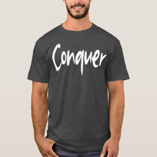 Mens CONQUER Gym Fitness Workout Bodybuilding Moti T-shirt