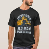 Mens Construction Worker Heavy Equipment Excavator T-shirt (Voorkant)