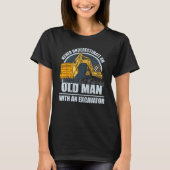 Mens Construction Worker Heavy Equipment Excavator T-shirt (Voorkant)