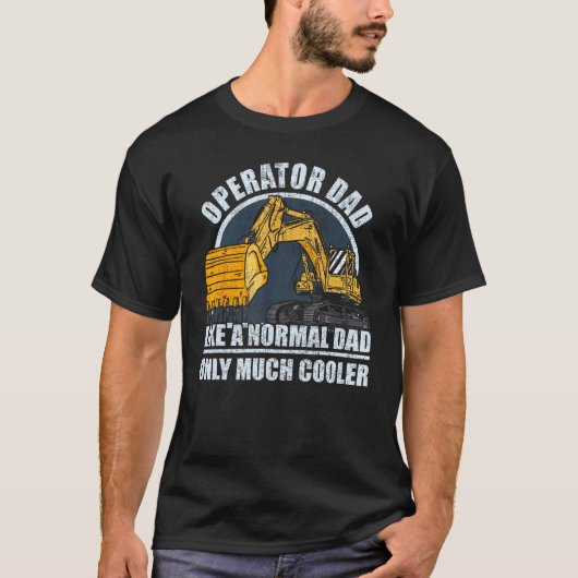 Mens Construction Worker Heavy Equipment Excavator T-shirt (Voorkant)