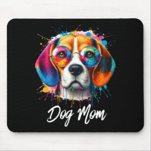 Mens cool beagle eigenaren hond mama voor hondenli muismat