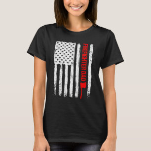 Mens Cool Father's Day American Flag Firefighter D T-shirt