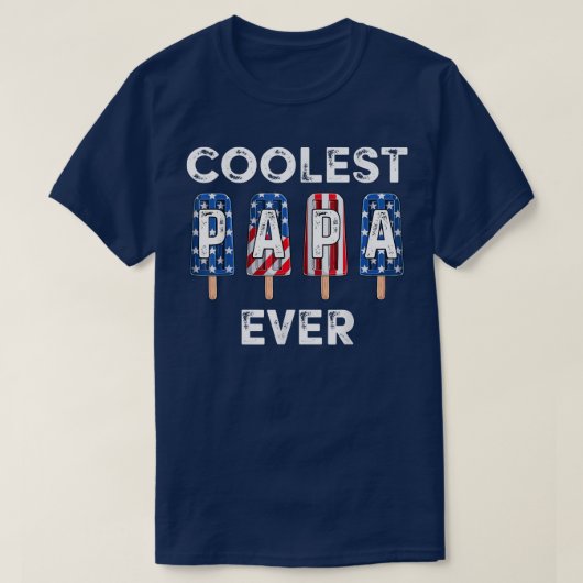 Mens Coolest Papa Ever Popsicle Men Best Dad Ever T-shirt (Design voorkant)