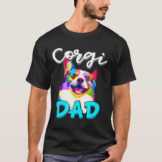 Mens Corgi Dad Corgi Owner Fathers Day T-shirt (Voorkant)