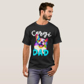 Mens Corgi Dad Corgi Owner Fathers Day T-shirt (Voorkant volledig)