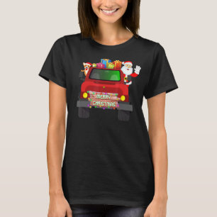 Mens Corgi In Truck Kerst T-shirt Santa Claus Kost