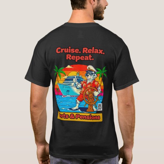 Mens Cruise Relax Repeat TShirt (Achterkant)