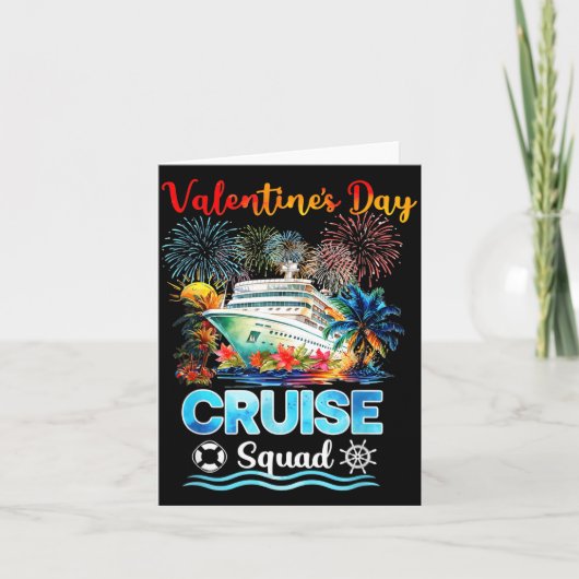 Mens Cruise Squad Valentine's Day Vacation Travel  Kaart (Voorkant)