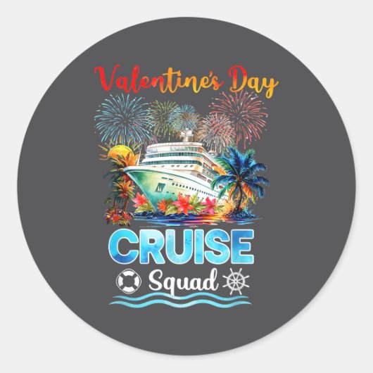 Mens Cruise Squad Valentine's Day Vacation Travel  Ronde Sticker (Voorkant)