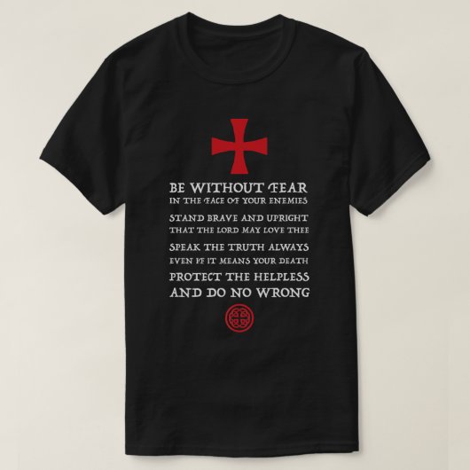 Mens Crusader Knight Knights Templar Code T Hol T-shirt (Design voorkant)