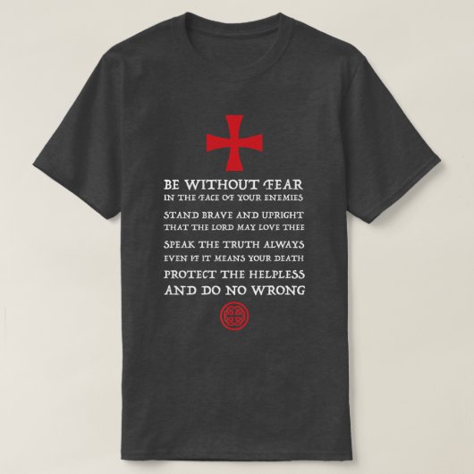 Mens Crusader Knight Knights Templar Code T Hol T-shirt (Design voorkant)