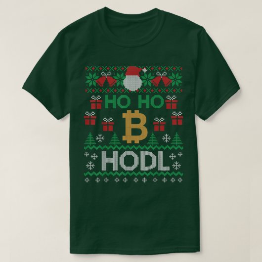 Mens Cryptocurrency Ho ho Hodl Bitcoin Ugly Christ T-shirt (Design voorkant)