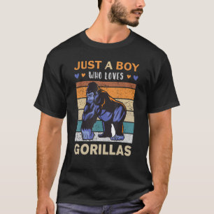 Mens Cute Gorilla Kostuum Apen Gewoon Een Jongen D T-shirt