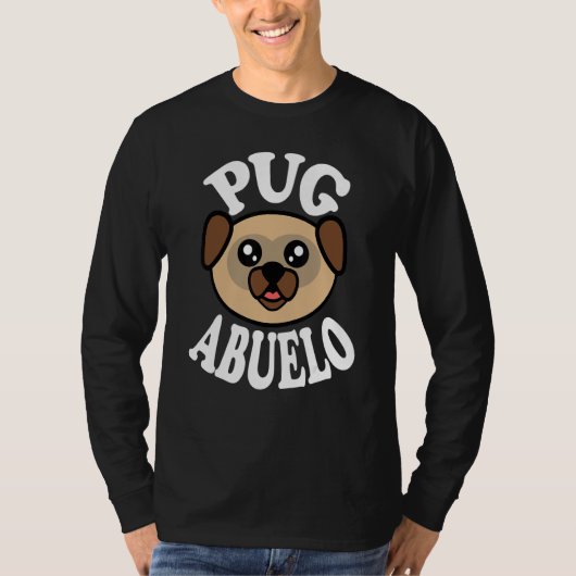 Mens Cute Pug Abuelo T-shirt (Voorkant)
