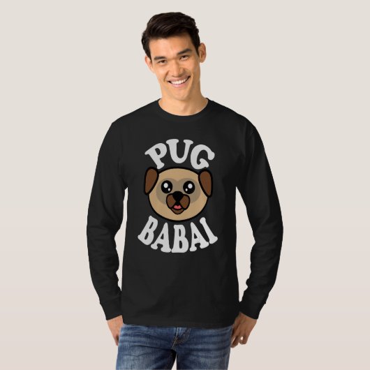 Mens Cute Pug Babai T-shirt (Voorkant volledig)