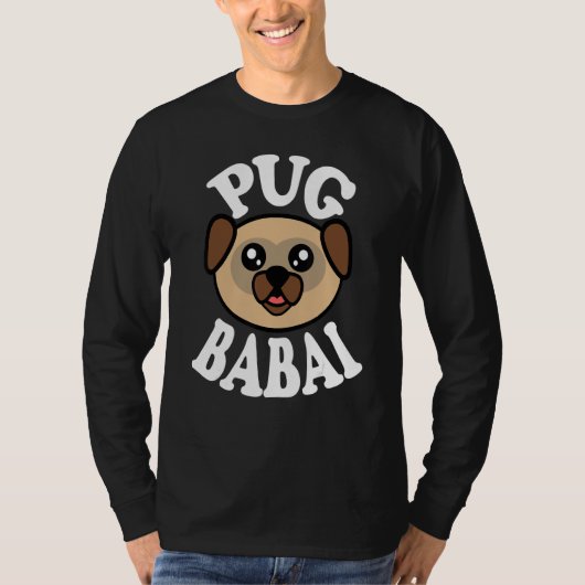 Mens Cute Pug Babai T-shirt (Voorkant)