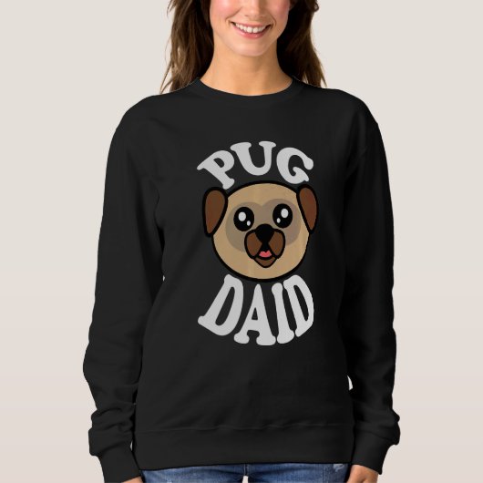 Mens Cute Pug Daid Trui (Voorkant)