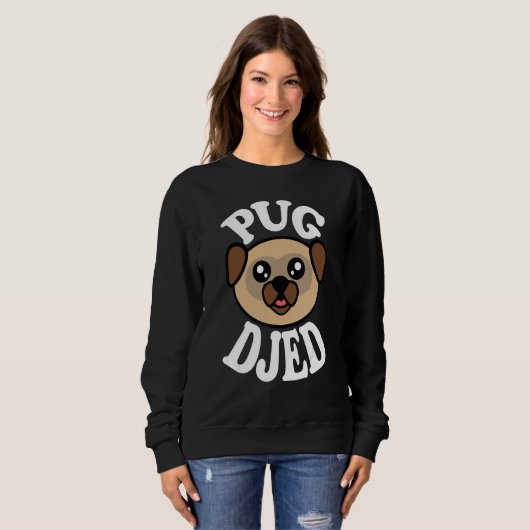 Mens Cute Pug Djed Trui (Voorkant volledig)