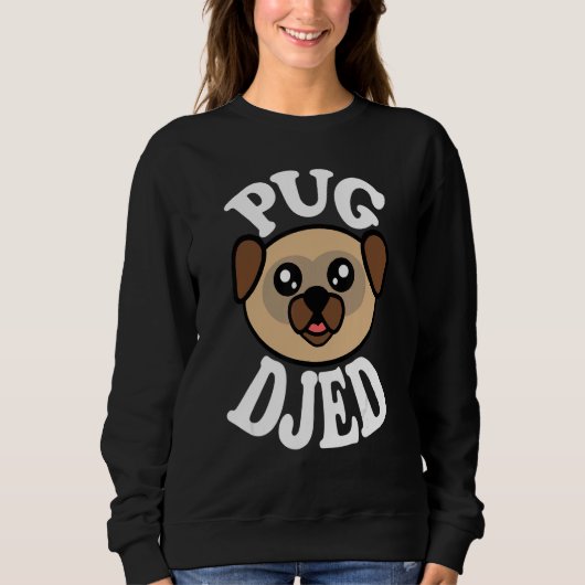 Mens Cute Pug Djed Trui (Voorkant)