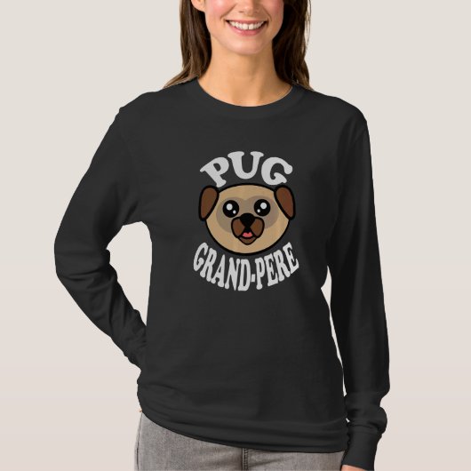 Mens Cute Pug Grand Pere   T-shirt (Voorkant)