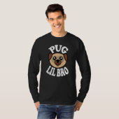 Mens Cute Pug Lil Bro   T-shirt (Voorkant volledig)