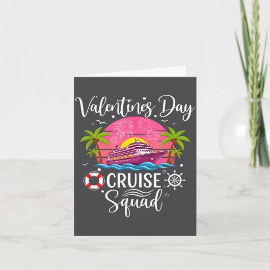 Mens Cute Valentines Day Cruise Squad 20026 Design Kaart (Voorkant)
