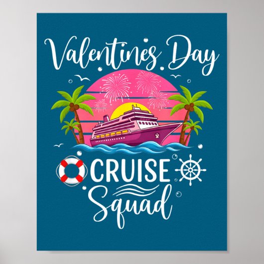 Mens Cute Valentines Day Cruise Squad 20026 Design Poster (Voorkant)