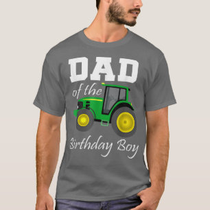Mens Dad of the Birthday Boy Tractors Farmer Trac T-shirt