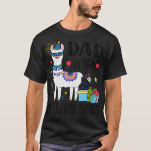 Mens Dad Of The Birthday Llama Birthday Boy Girl O T-shirt