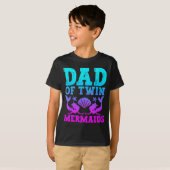 Mens Dad Of Twins Mermaid Father's Day Pregnancy A T-shirt (Voorkant volledig)