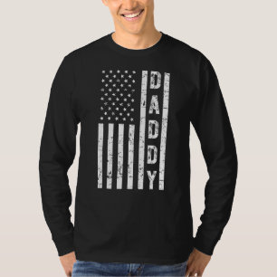 Mens Daddy American Flag Fathers Day Patriotic Usa T-shirt