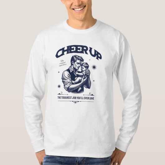 MEN'S DADDY CHEER UP LONG SLEEVE T-SHIRT  (Voorkant)