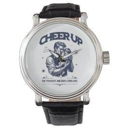MEN'S DADDY CHEER UP ROUND SILVER EWATCH  HORLOGE