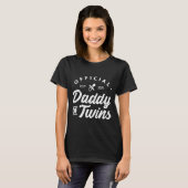 Mens Daddy Of Twins Shirt Funny New Dad To Be Expe (Voorkant volledig)
