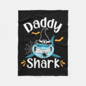 Mens Daddy Shark Funny Halloween Daddy Announcemen Fleece Deken (Voorkant)