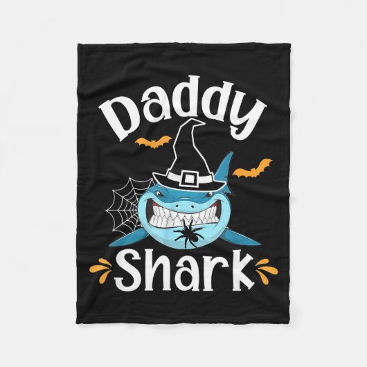 Mens Daddy Shark Funny Halloween Daddy Announcemen Fleece Deken (Voorkant)
